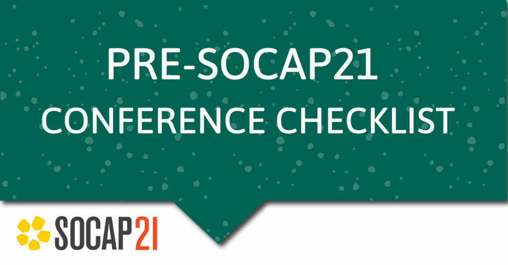 Pre-SOCAP21 Conference Checklist